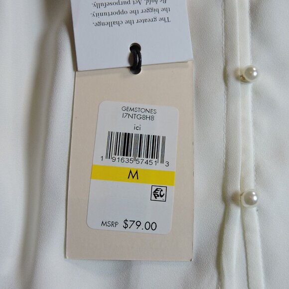 Ivanka Trump Women Medium Blouse Shirt Ruffles Cold Shoulder Tops NEW - Picture 11 of 11